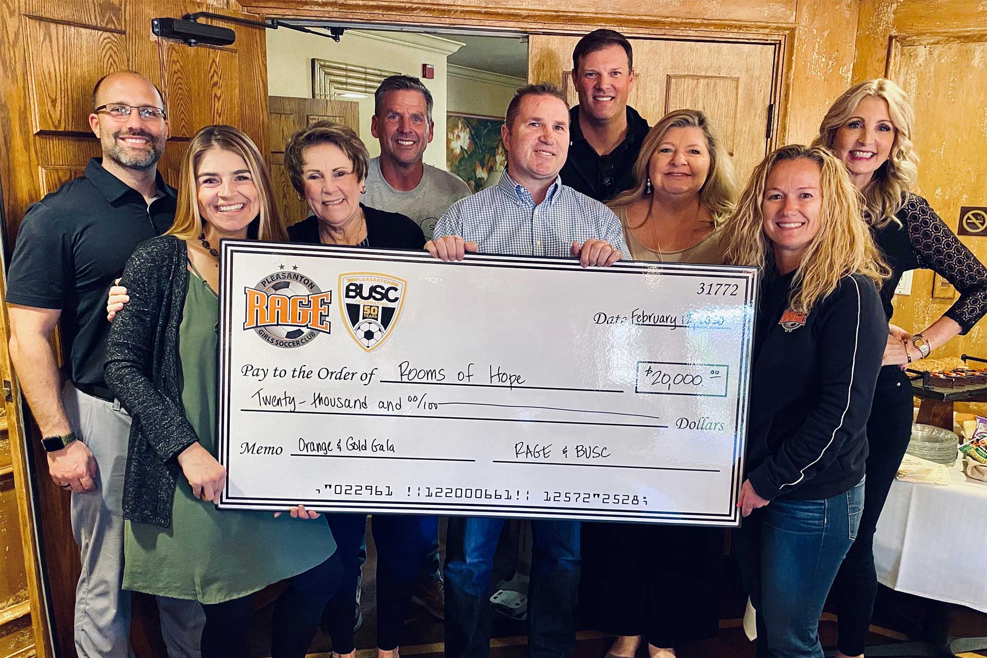 Rooms of Hope donation from RAGE and BUSC