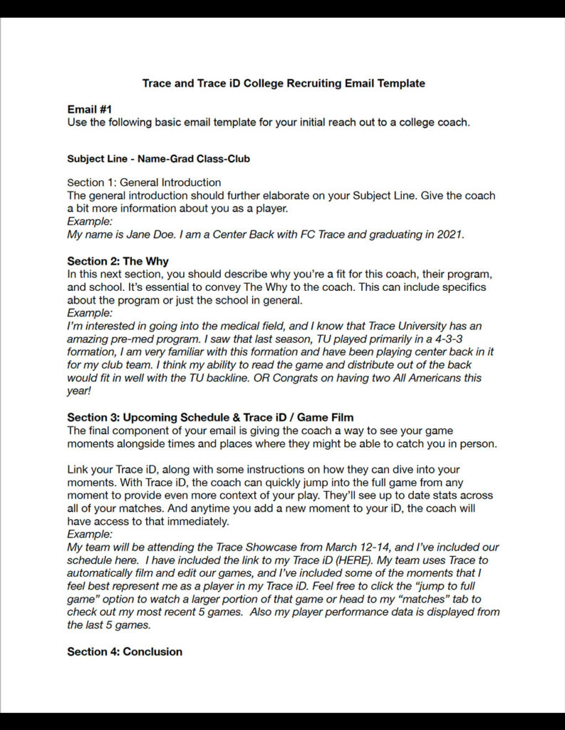 Trace Email Template