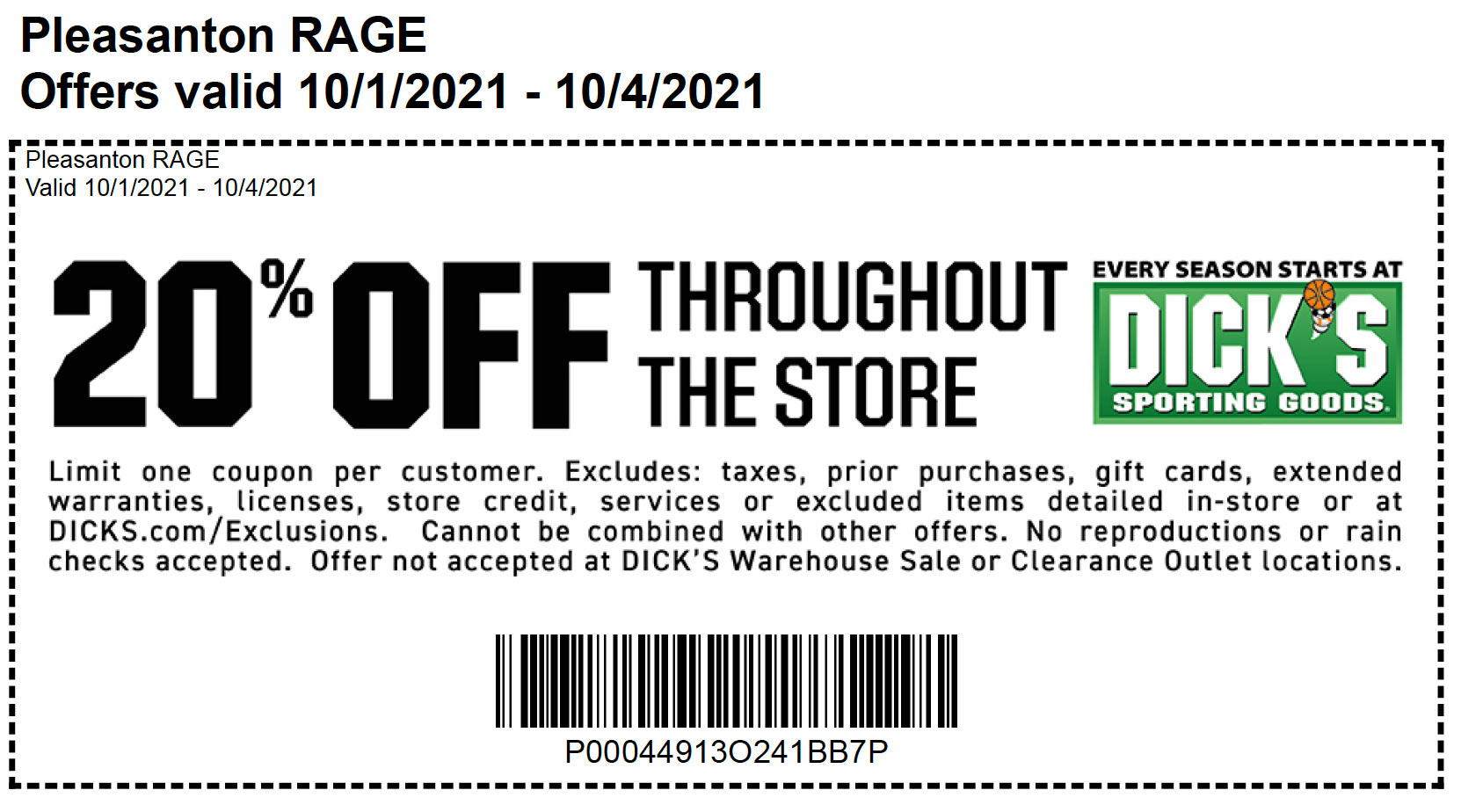 Dicks Sporting Goods Coupon